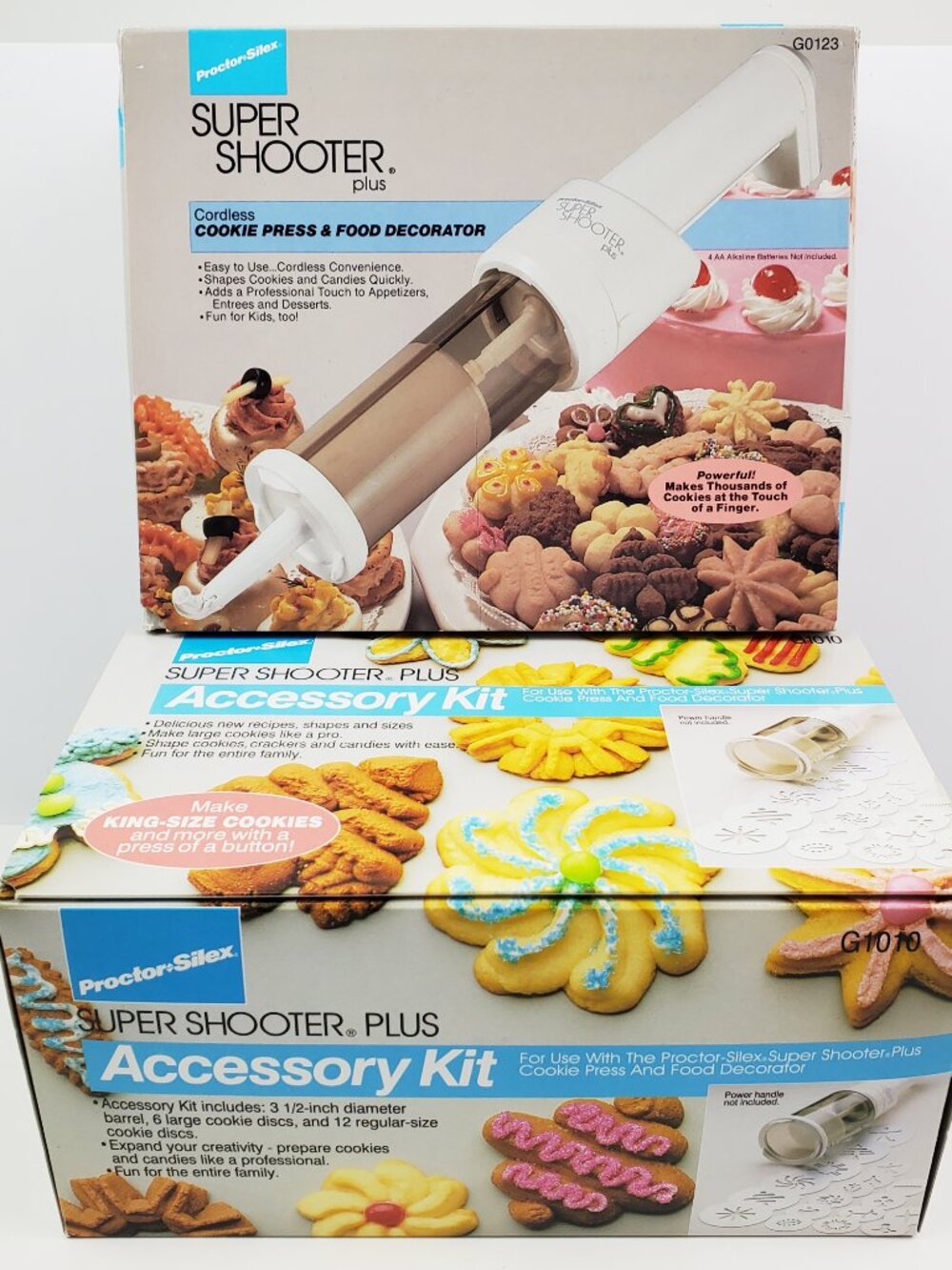 Super Shooter Plus + Accessory Kit Cookie Making Press Proctor Silex Unused NIB